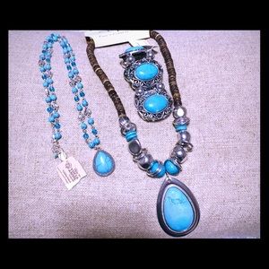 Faux Turquoise Necklaces/Bracelet Set